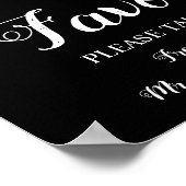 Witte Rozen | Favorieten Bruidsfeest Bruiloft Bord Poster (Hoek)