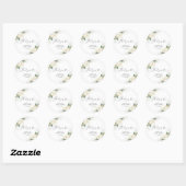 Witte rozen Floral Classic Round Sticker (Vel)