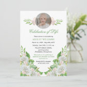 Witte rozen | Florale viering van het leven van or Kaart (Staand voorkant)