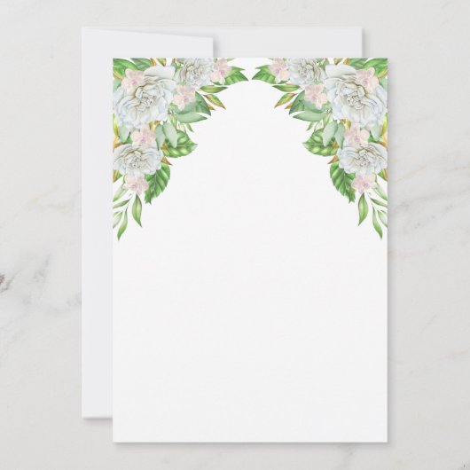 Witte rozen | Florale viering van het leven van or Kaart (Achterkant)