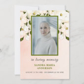 Witte Rozen Foto Begrafenis Gebed Kaart (Voorkant)