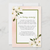 Witte Rozen Foto Begrafenis Gedicht Kaart (Achterkant)