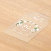 Witte Rozen Frame Acrylaat Tafelnummer (Laagn)