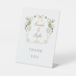 Witte Rozen Frame Kaarten & Cadeaus Reclamebord Met Voetstuk