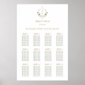 Witte Rozen Frame Religieus Trouw Zittijd Chart Poster (Voorkant)
