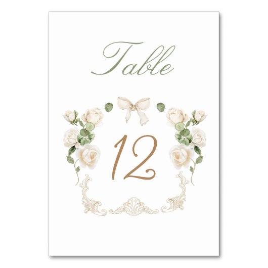 Witte Rozen Frame Tafelnummer (Voorkant)