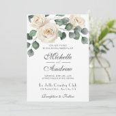 Witte Rozen Garden Weddenschap Kaart (Staand voorkant)