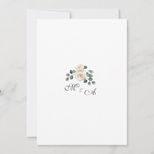 Witte Rozen Garden Weddenschap Kaart (Achterkant)