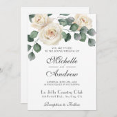 Witte Rozen Garden Weddenschap Kaart (Voorkant / Achterkant)