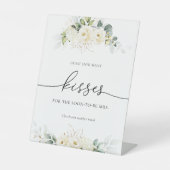 Witte rozen gast hoeveel kussen teken reclamebord met voetstuk (Voorkant)