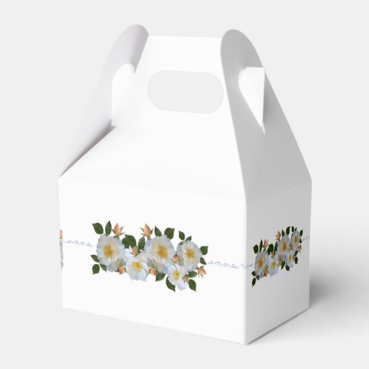 Witte rozen gepersonaliseerd bedankdoosjes (Achterkant)