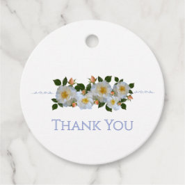 Witte rozen gepersonaliseerd bedankjes labels