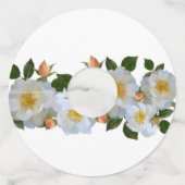 Witte rozen gepersonaliseerd wijnglaslabel (Achterkant)