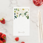 Witte rozen Gepersonaliseerde Script Namen Wedding Servet (Insitu)