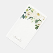 Witte rozen Gepersonaliseerde Script Namen Wedding Servet (Hoek)
