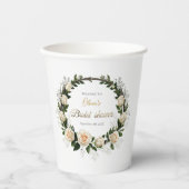 Witte Rozen & Gips Favors Papieren Bekers (Voorkant)