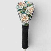 Witte Rozen Glas-in-Lood Mozaïek