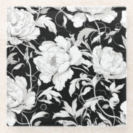 Witte rozen glazen onderzetter