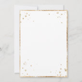 Witte Rozen Goud Elegante Moderne Bruiloft Kaart (Achterkant)