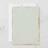 Witte Rozen Goud Groene Elegante Moderne Trouw Save The Date (Achterkant)