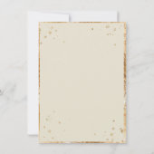 Witte Rozen Gouden Crème Elegante Moderne Trouw Save The Date (Achterkant)