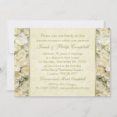 Witte rozen, gouden hart 50ste trouwdag kaart (Achterkant)