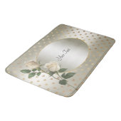 Witte Rozen Gouden Harten Badmat (Gekanteld)