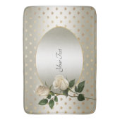 Witte Rozen Gouden Harten Badmat (Voorkant Verticaal)