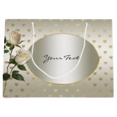 Witte Rozen Gouden Harten Cadeautas (Voorkant)