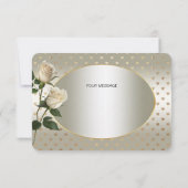 Witte Rozen Gouden Harten Dankjewel Kaart (Achterkant)