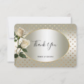 Witte Rozen Gouden Harten Dankjewel Kaart (Voorkant)