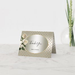 Witte Rozen Gouden Harten Dankjewel Kaart