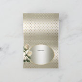 Witte Rozen Gouden Harten Dankjewel Kaart (Binnen)