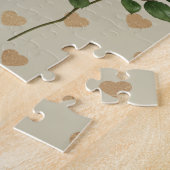 Witte Rozen Gouden Harten Jigsaw Puzzel (Zijkant)