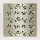 Witte Rozen Gouden Harten Jigsaw Puzzel (Horizontaal)
