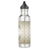 Witte Rozen Gouden Harten Waterfles (Rechts)