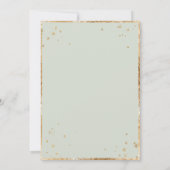 Witte Rozen Gouden Salie Groene Elegante Bruiloft Kaart (Achterkant)