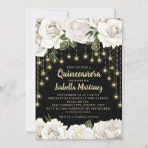 Witte Rozen Gouden Slingerlicht Ster Quinceañera