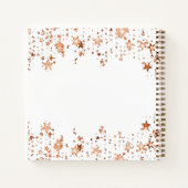 Witte rozen gouden sterren voor het Guest Book Notitieboek (Achterkant)