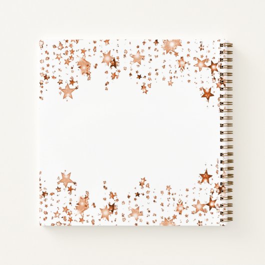 Witte rozen gouden sterren voor het Guest Book Notitieboek (Achterkant)