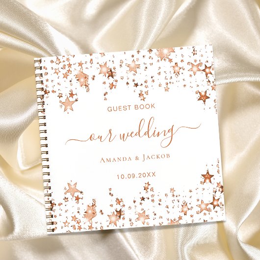 Witte rozen gouden sterren voor het Guest Book Notitieboek