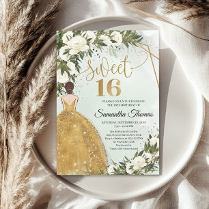 Witte rozen goudrozen groen olijfblad kaart