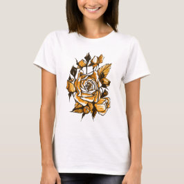 Witte rozen, grafische bloeiende bloemen Rozen blo T-shirt