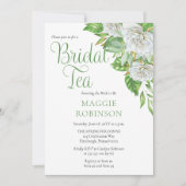 Witte rozen | Greenery Boho Floral Bridal Tea Kaart (Voorkant)