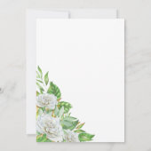 Witte rozen | Greenery Boho Floral Bridal Tea Kaart (Achterkant)