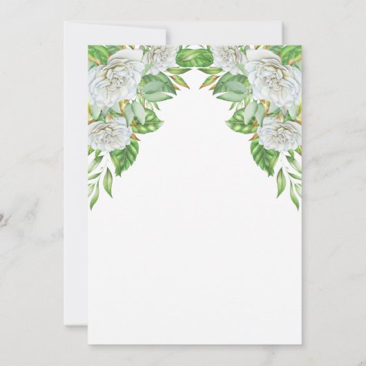 Witte rozen |Greenery Boho Floral Retirement Party Kaart (Achterkant)
