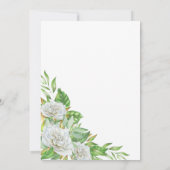 Witte rozen | Greenery Floral Celebration of Life Kaart (Achterkant)