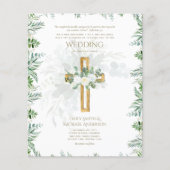 Witte Rozen Groen Christelijk Bruiloft Bijbel Vers (Voorkant)