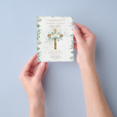 Witte Rozen Groen Christelijk Bruiloft Bijbel Vers Flyer (Hand)