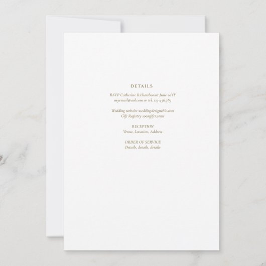 Witte Rozen Groen Christelijk Bruiloft Bijbel Vers Kaart (Achterkant)